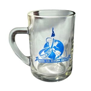 Viintage North Island Naval Air Rework Facility Military Navy Glass Graphic Mug